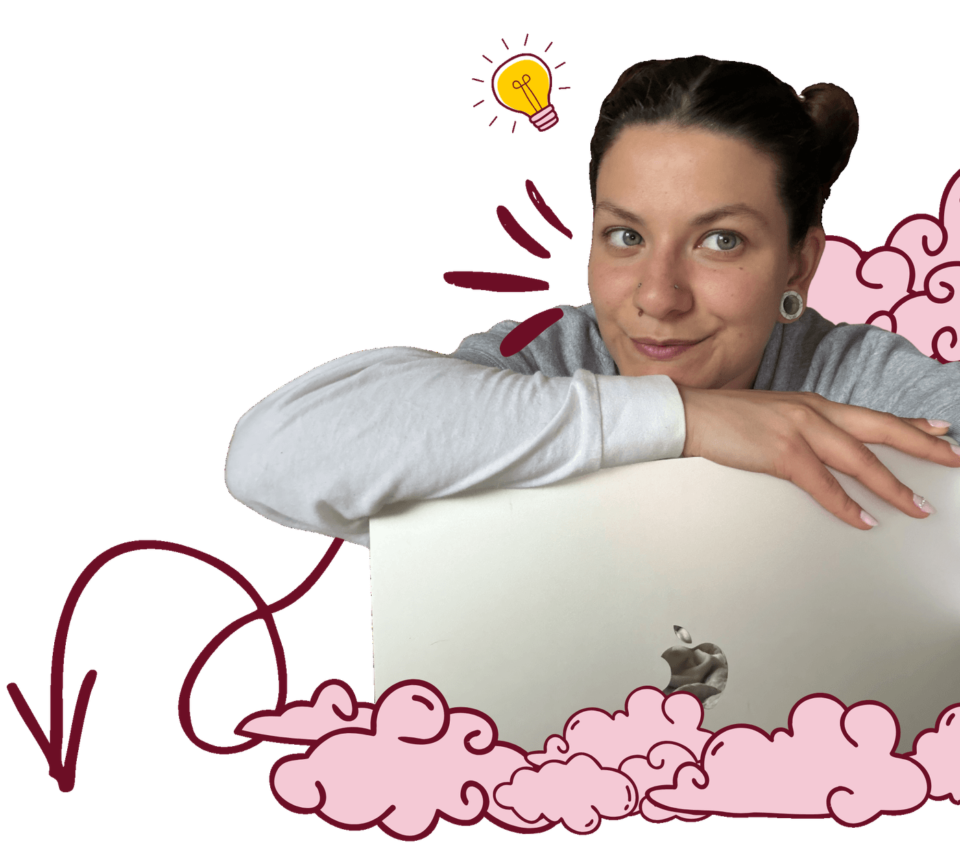 Benedetta Biondi al lavoro con il suo MacBook